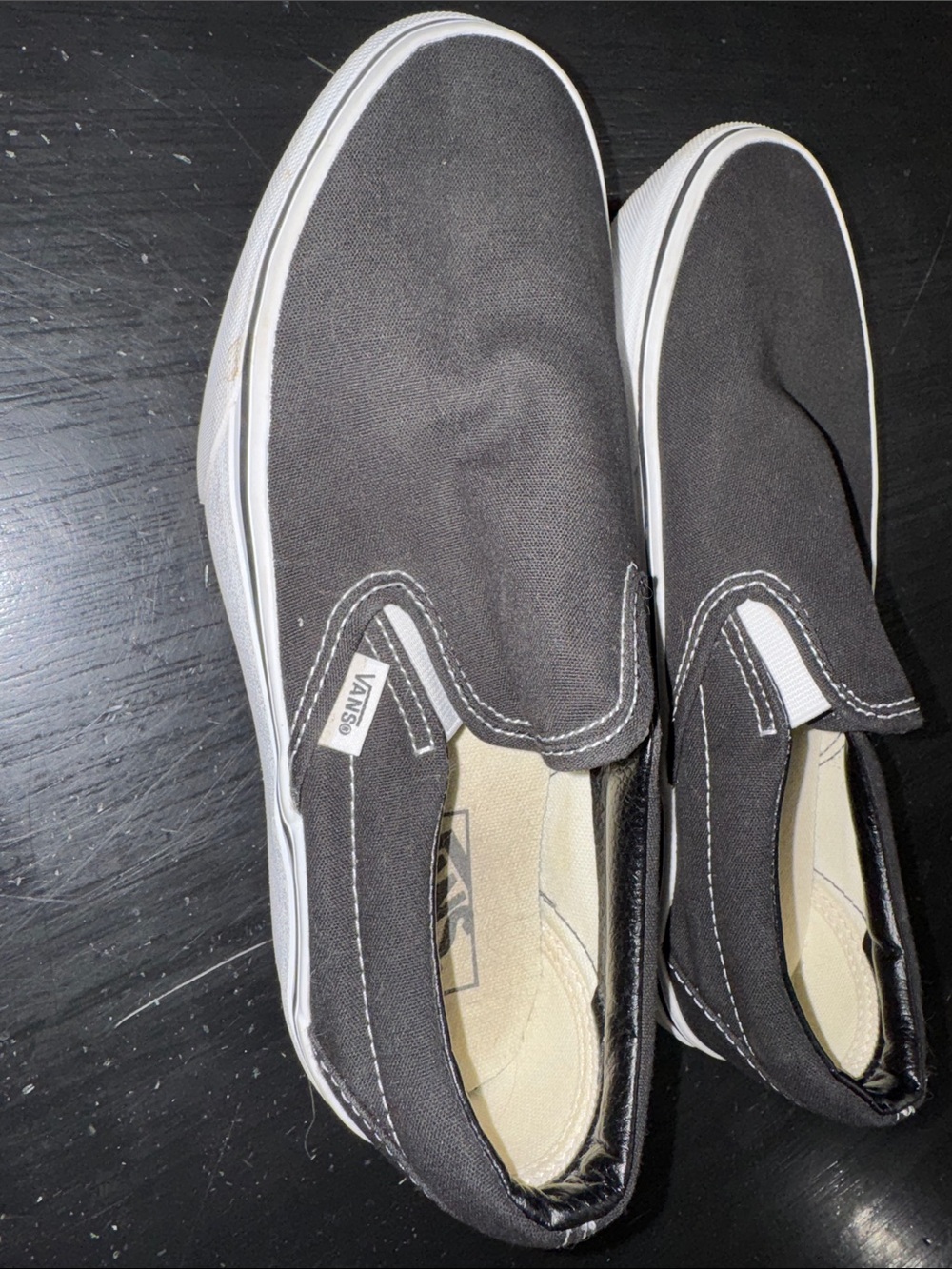 VANS slip on platform sneakers. black. size women’s 9. and men’s 7.5.